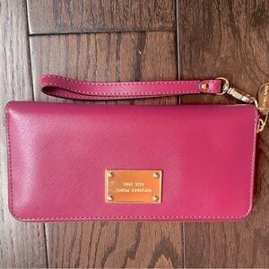 Michael Kors leather wallet, raspberry pink